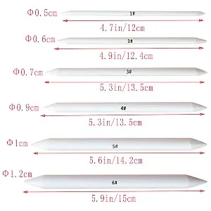 6 PCS Blending Stumps and Tortillions, Sketch Drawing Tools, Paper Art Blenders for Student Sketch Drawing - Blending stumps set