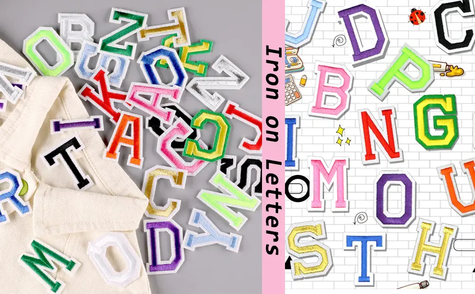 4Pcs White Chenille Letter, 2.2" Iron on Letters Patches, Chenille Letter Patches for Clothing (A) A White - product information 1