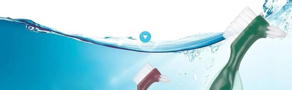 Alsunny Stiffness, Hard Denture Brush Toothbrush with Premium Carrying Case for Denture Care,Denture Double Sided Brush Cleaning False Teeth(2 Pack) - denture brushes