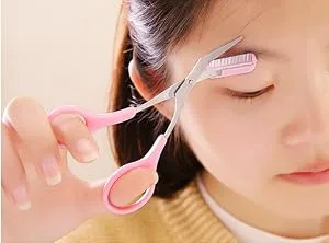 BeeSpring Women Eyebrow Trimmer Comb Eyelash Hair Scissors Cutter Remover Makeup Tool - product information 2