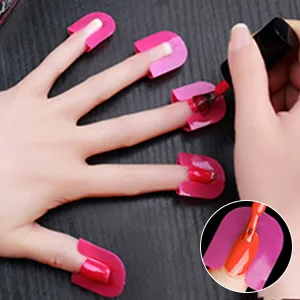 Original Polish Stencils - Reusable Soft Plasti c Shield Protector Tools for Women, Spill Proof Manicure rose red - Nail Polish Protector