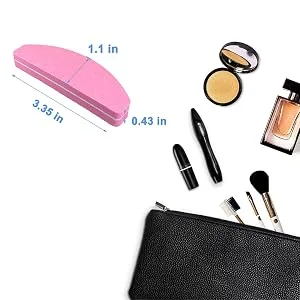 20 PCs Nail Buffers, Double Sided Nail Files Buffer Blocks 100/180 Grit Portable Washable Sanding Buffing File Arc Shape (Pink) - portable nail buffers