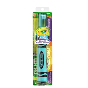 GUM - 227KKB Crayola Kids' Metallic Marker Toothbrush, Soft, Ages 5+, Assorted Colors, 2 Count 2 Brushes - product information 1