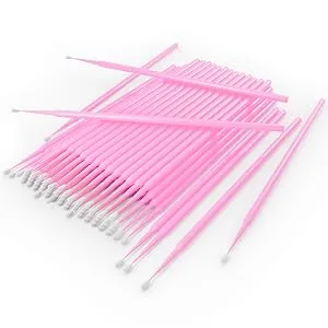 HGLOZ Microswabs for Eyelash Extensions Pack of 500 in Pink  2mm Soft Micro Applicator Brush with Microfiber Wands  Suitable for Cleaning and Applying Make-up - micro brushes