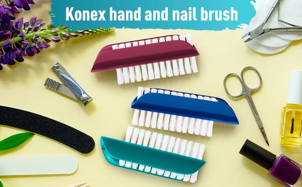 Konex Double-sided Hand and Nail Brush (Red) - product information 1