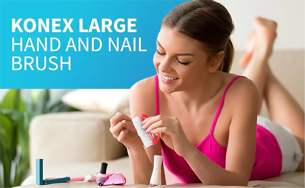 Konex Perfect-Grip Large Hand and Nail Brush 4" X 2-1/4" X 1-1/2" (Blue) - product information 2