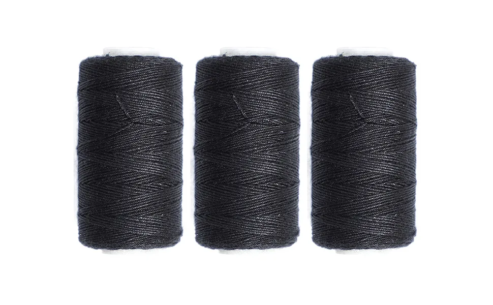 Ryalan UV Resistant High Strength Polyester Thread for Upholstery, Outdoor Market, Drapery, Beading, Purses, Leather, Hair Weave Bundles, Hair Extensions, Wig DIY Project 3 Rolls (3 Thread, Black) 3Thread Black - 3 Thread Black