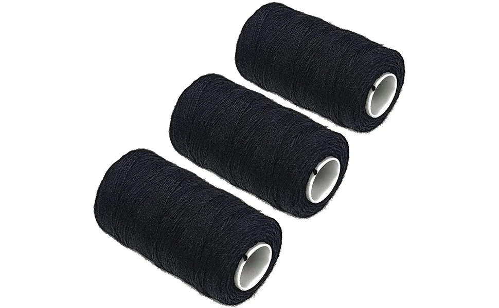 Ryalan UV Resistant High Strength Polyester Thread for Upholstery, Outdoor Market, Drapery, Beading, Purses, Leather, Hair Weave Bundles, Hair Extensions, Wig DIY Project 3 Rolls (3 Thread, Black) 3Thread Black - Ryalan UV Resistant High Strength Polyester Thread for Upholstery