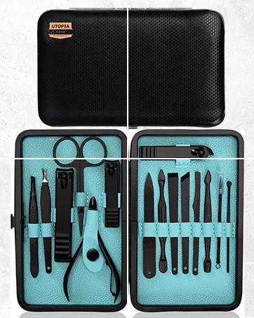 Utopia Care - Professional Blackhead and Blemish Remover - Pimple Comedone Removal 2-in-1 Extractor Tool - Spectrum Blue Silver - Manicure Kit