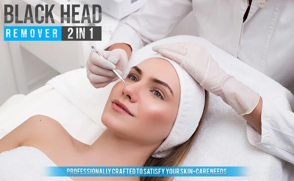 Utopia Care - Professional Blackhead and Blemish Remover - Pimple Comedone Removal 2-in-1 Extractor Tool - Spectrum Blue Silver - remover