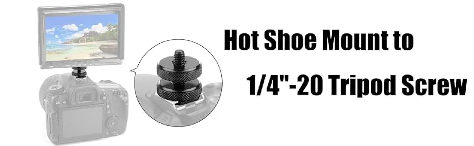 Camera Hot Shoe Mount to 1/4"-20 Tripod Screw Adapter Flash Shoe Mount for DSLR Camera Rig (Pack of 2) SL-1/4hotshoe-2 - camera hot shoe mount