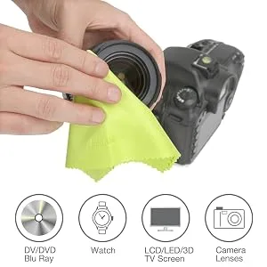 Microfiber Cleaning Cloth - BIRUGEAR 10 Pack Extra Large Microfiber Cleaning Cloth for Camera/Tablet/Lens/PC/Laptop/Smartphone LCD Screen - product information 2