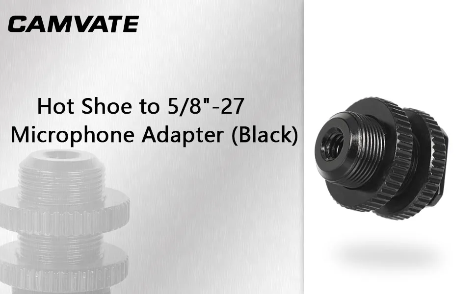 CAMVATE 5/8"-27 Male Threaded Cold Shoe Adapter to Hot Shoe for Microphone Mic Mount - 0953 - C0953-1