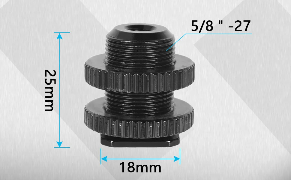 CAMVATE 5/8"-27 Male Threaded Cold Shoe Adapter to Hot Shoe for Microphone Mic Mount - 0953 - C0953-2