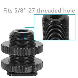 CAMVATE 5/8"-27 Male Threaded Cold Shoe Adapter to Hot Shoe for Microphone Mic Mount - 0953 - C0953-3
