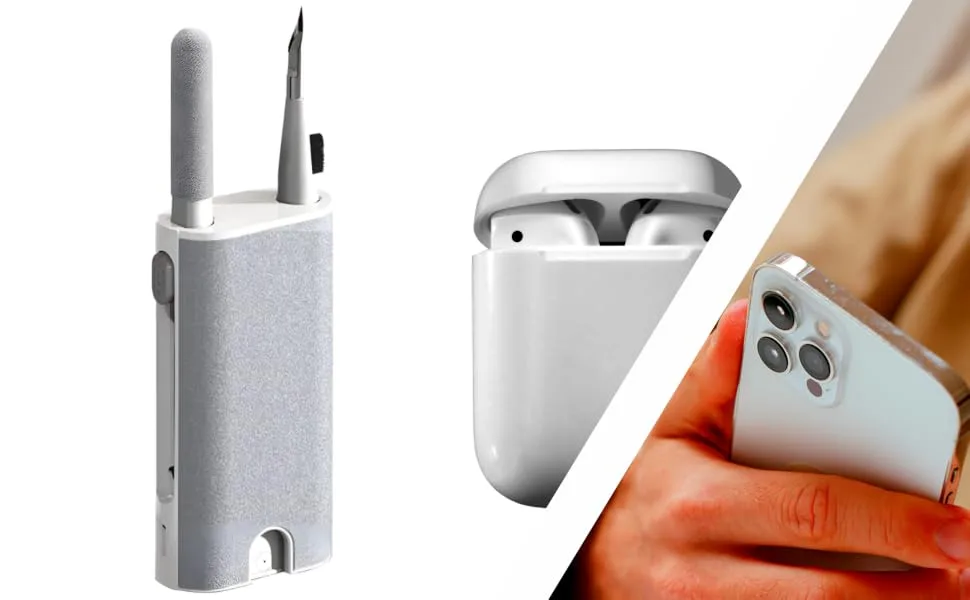 ecomlab kit 5 Multi-Function Cleaning Tools for Airpods, Brush Pen Shape Helpful to Clean cellphones, AirPods, Computers, Earbuds, laptops, Keyboards, Charging Ports, and Other Electronic Devices. 5 IN 1 White - product information 7