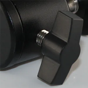 EXMAX 360 Degree Aluminum Alloy Body Rotating Swivel Mini Tripod Ball Head with 1/4" Screw Thread Base Mount for Lighter DSLR Camera Camcorder LED Light Bracket Hiking HTC Vive (Black) - hard plastic knob