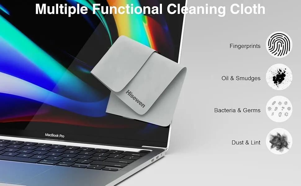 Hisewen Microfiber Cleaning Cloth Glasses Cloth Camera Lens Cleaner for Eyeglass, Phone, Camera, Tablet, Computer Screen Cleaning (12 Pack, 6X7) - clean cloth glass wipes