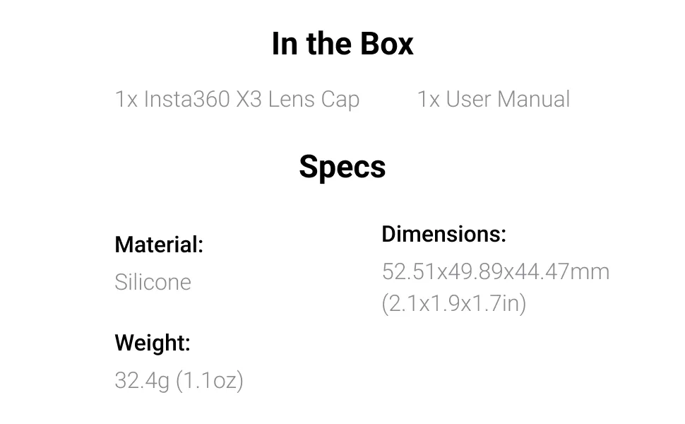 Insta360 X3 Lens Cap - Insta360 X3 Lens Cap