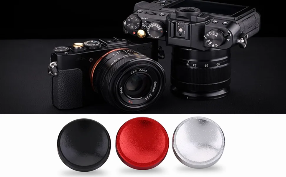 3PCS Camera Button, Aluminium Alloy Shutter Button with Concave Surface, Fits for Cameras with Screw Hole on The Shutter Release Button (Red Black Silver) - Camera Button