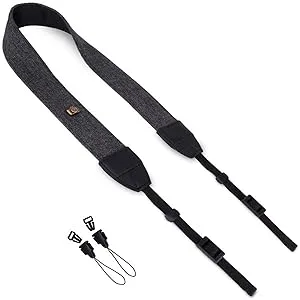 WANBY Camera Strap Black Canvas Neck Shoulder Strap with Quick Release Buckles for DSLR SLR - camera strap