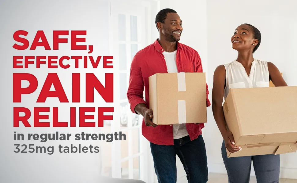 Amazon Basic Care Pain Relief, Acetaminophen Tablets 325 mg, Regular Strength, Pain Reliever and Fever Reducer, 100 Count - safe, effective pain relief