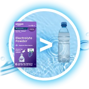 Amazon Basic Care Electrolyte Powder Variety Pack, Apple, Fruit Punch, Grape, Strawberry, Electrolyte Drink Mix, 8 Count Electrolite Powder Variety 8 Count (Pack of 1) - how they work