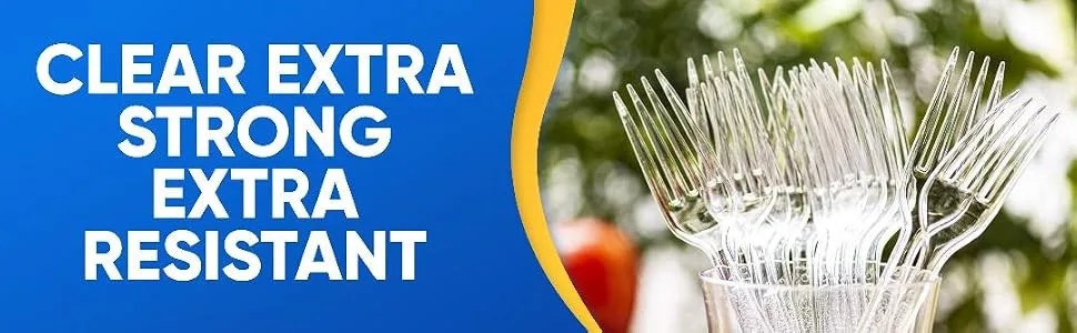 Ard Wholesale 100 Forks Cutlery Box | Clear Extra Strong Extra Resistant | 100 Count (Forks) - Ard Wholesale Clear Extra Strong Extra Resistant