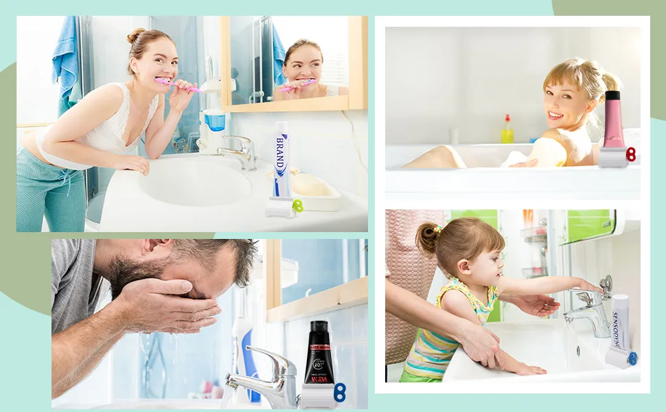 Chengu 3 Pieces Rolling Tube Toothpaste Squeezer Toothpaste Seat Holder Stand Rotate Toothpaste Dispenser for Bathroom (Mix Color) Mix Color 3 Count (Pack of 1) - widely used