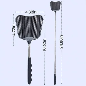 CUNCUI Fly Swatters Heavy Duty Set, with Durable Telescopic Stainless Steel Extendable Handles, for Home, Classroom and Office, 2Pcs, 2 Colors - Fly Swatters