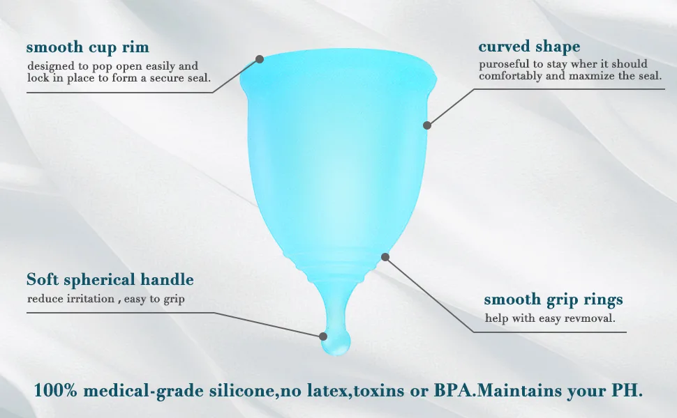 Menstrual Cups Period Cup Multi Pack Heavy Flow Flexible Disposable Softcup Small Or Large Two Pack with Storage Silicone Soft Cups Menstrual Organic Cups Small Small (Pack of 2) Blue and Pink - product information 11