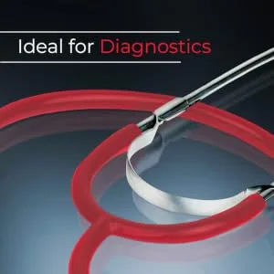 Dixie EMS Single Head Lightweight Stethoscope, Latex Free, for Doctors, Nurses, Students, Medical and Home Use - Red - Ideal