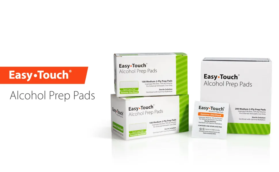 EasyTouch Gamma-Sterilized Alcohol Prep Pads, Box of 200 200 Count (Pack of 1) - EasyTouch Alcohol Prep Pads