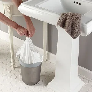 Hefty Small Garbage Bags, Flap Tie, Lavender & Sweet Vanilla Scent, 4 Gallon, 26 Count lavender 26 Count (Pack of 1) - Medium Trash Bags