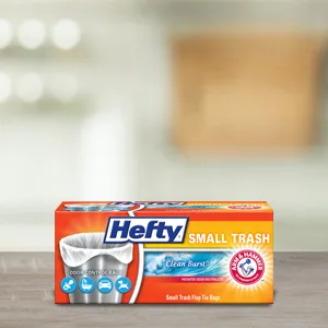 Hefty Small Garbage Bags, Flap Tie, Lavender & Sweet Vanilla Scent, 4 Gallon, 26 Count lavender 26 Count (Pack of 1) - Trash Bags