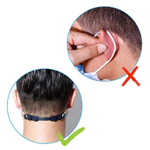 Mask Extender, Silicone Extending Hook Belt Ear Strap Hook Mask Hook, Adjustable Anti-Slip Mask Holder for Relieve Long-time Wearing Ears' Pressure & Pain(6PCS) (Black) - mask extender