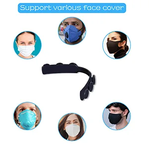 Mask Extender, Silicone Extending Hook Belt Ear Strap Hook Mask Hook, Adjustable Anti-Slip Mask Holder for Relieve Long-time Wearing Ears' Pressure & Pain(6PCS) (Black) - mask extender