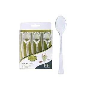 Lillian Tablesettings Mini Spoon | Clear | Pack of 48 Plastic Serve-ware, 48 Count (Spoons) - product information 1