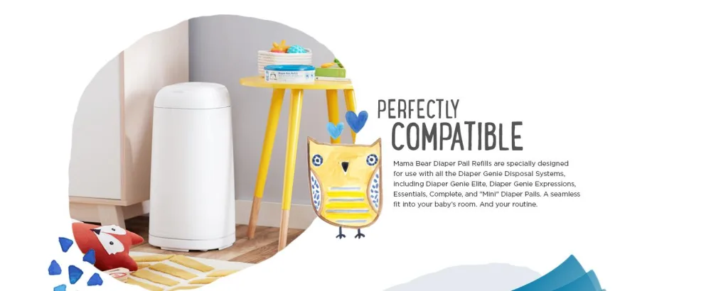 Amazon Brand - Mama Bear Diaper Pail Refills for Diaper Genie Pails, 270 Count (Pack of 1) - product information 1