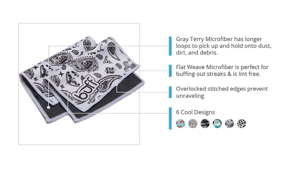 MW Quick Cloth  2 Pack with Case | Microfiber Cloth for Eyeglasses, Phones, Tablets, Lenses | Double Sided Ultrafine Microfiber (Paisley) - Soft Microfiber Lens Cleaning Cloths