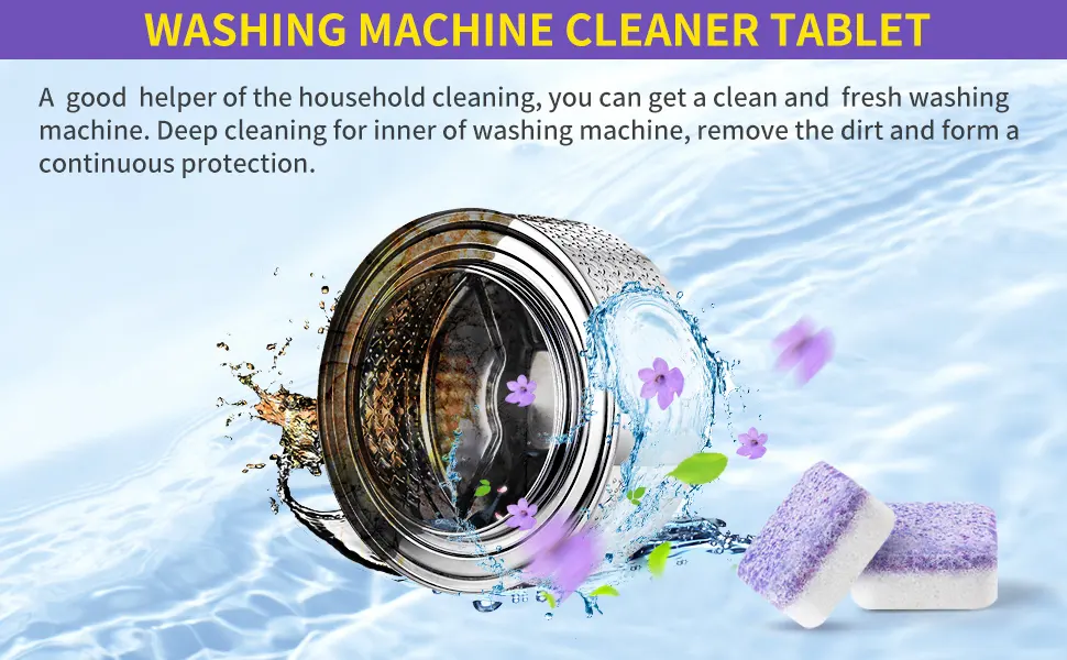 NATRUTH Washing Machine Cleaner Effervescent Tablets With Lavender(15 Packs), Solid Washer Deep Cleaning Tablet, Triple Decontamination Remover with Natural Formula, for Front and Top Load Washers - washer machine cleaners