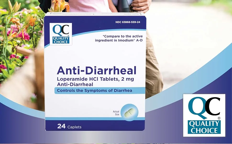 Quality Choice Anti-Diarrheal Loperamide HCI Tablets, 2 mg, 24 Caplets - 99641-