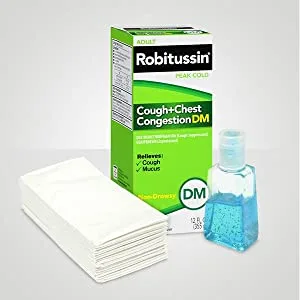 Robitussin Maximum Strength Severe Nighttime Multi-Symptom Cough, Cold and Flu Medicine, Nighttime CF Max, Raspberry Flavor - 4 Fl Oz Bottle Raspberry 4 Fl Oz (Pack of 1) - Banner 3 Image 1