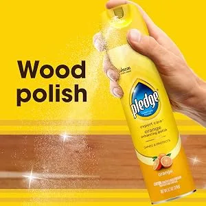Pledge Beautify It Orange Enhancing Polish Spray - Removes Dust and Fingerprints. Provides Protective, Glossy Coating (1 Aerosol Spray), 9.7 oz - Wood Polish