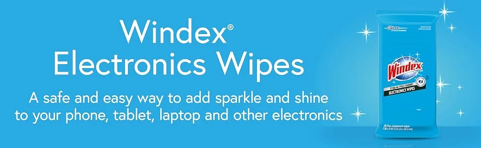 Windex Electronics Wipes, Pre-Moistened, Provides Streak-Free Shine, 25 Count - Windex Electronics Wipes.