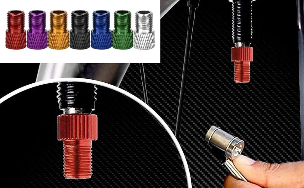 Valves Adapter 7Pcs Valve Converter Presta Valve to Schrader for Bicycle Bike Valve Adapter Inflate Tire Using - product information 14
