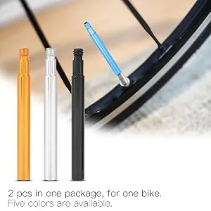 60mm Bicycle Tyre Valve Extender Bike Presta Valve Extender Inner Tyre Valves Accessory 2 Packs black - product information 15