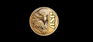 ASP Grip Cap, 1st Generation (T Series) Black - The ASP logo with an image of an eagle on a black background. Amazon Store Link: N/A