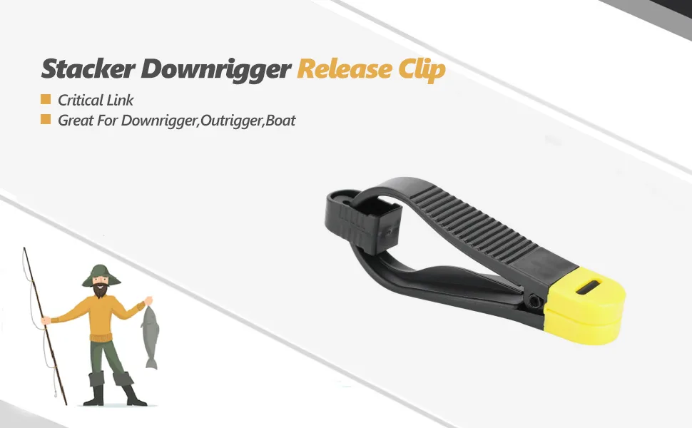 Bnineteenteam Stacker Downrigger Release Clip,Mini Power Grip Board Mast Release Snap Clip for Board Trolling Boat Sea Fishing Large - Power Grip Release Clip