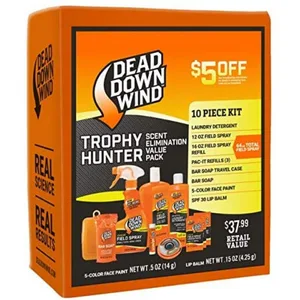Dead Down Wind Odorless & Unscented Wash Towels (25 Count) - trophy hunter kit preparation backcountry dead down wind field spray camo refill unscented
